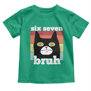 67 Bruh Meme Toddler T Shirt Funny Six Seven Black Cat TS14 Irish Green Print Your Wear