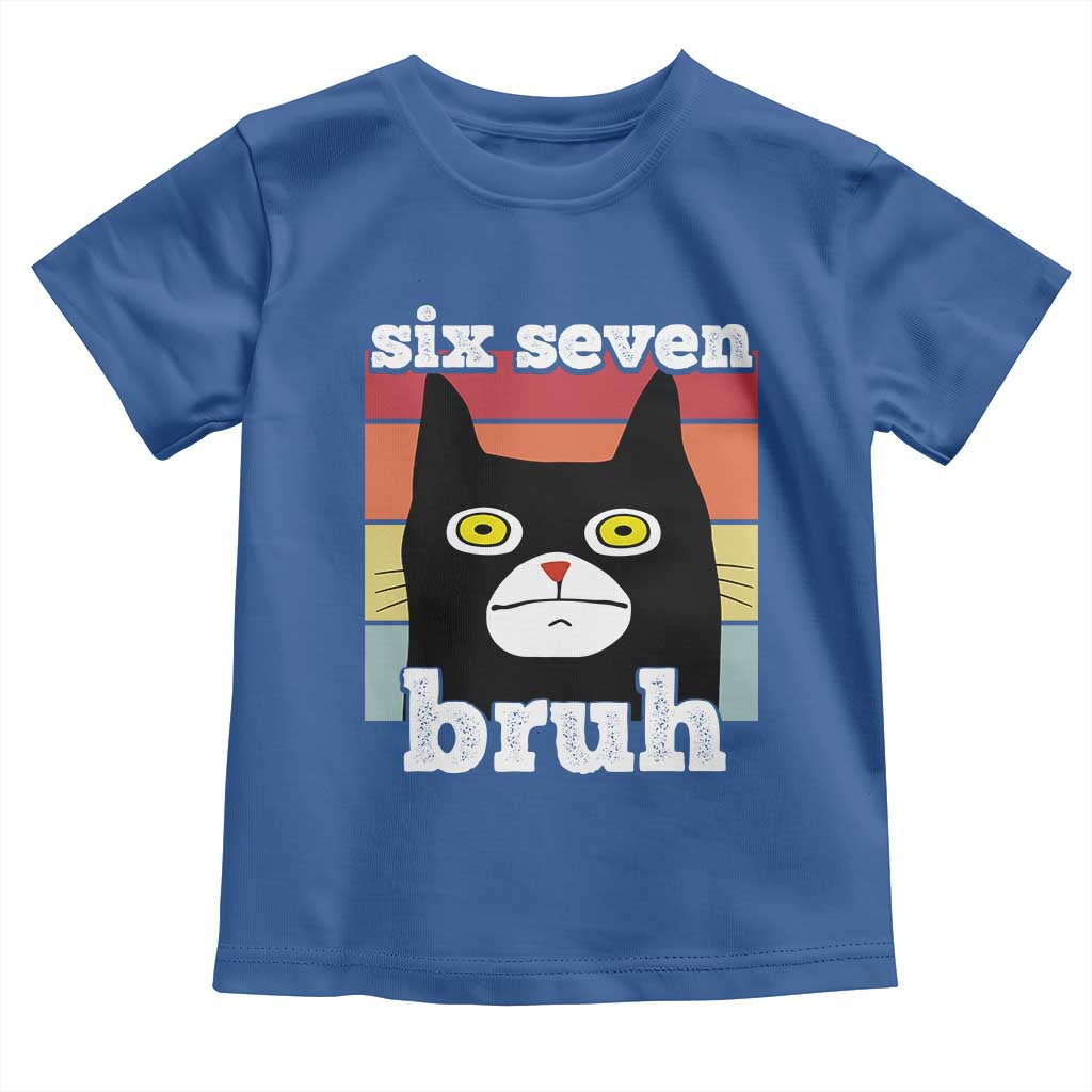 67 Bruh Meme Toddler T Shirt Funny Six Seven Black Cat TS14 Royal Blue Print Your Wear