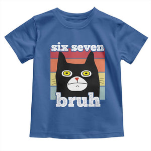 67 Bruh Meme Toddler T Shirt Funny Six Seven Black Cat TS14 Royal Blue Print Your Wear