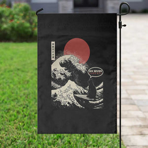 67 Six Seven Bruh Meme Garden Flag Funny Japanese Black Cat Surfing The Great Wave Kanagawa TS14 Print Your Wear