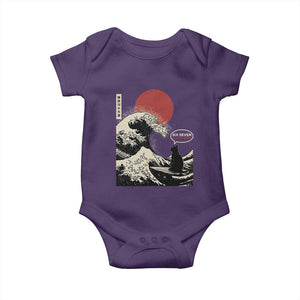 67 Six Seven Bruh Meme Baby Onesie Funny Japanese Black Cat Surfing The Great Wave Kanagawa TS14 Purple Print Your Wear
