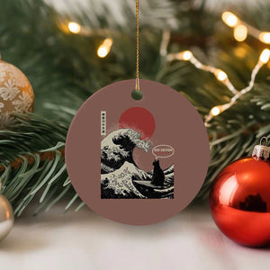 67 Six Seven Bruh Meme Ceramic Ornament Funny Japanese Black Cat Surfing The Great Wave Kanagawa TS14 1pc Mocha Print Your Wear