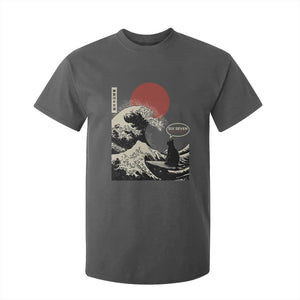 67 Six Seven Bruh Meme T Shirt For Kid Funny Japanese Black Cat Surfing The Great Wave Kanagawa TS14 Dark Heather Print Your Wear
