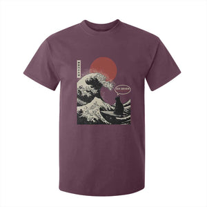 67 Six Seven Bruh Meme T Shirt For Kid Funny Japanese Black Cat Surfing The Great Wave Kanagawa TS14 Maroon Print Your Wear
