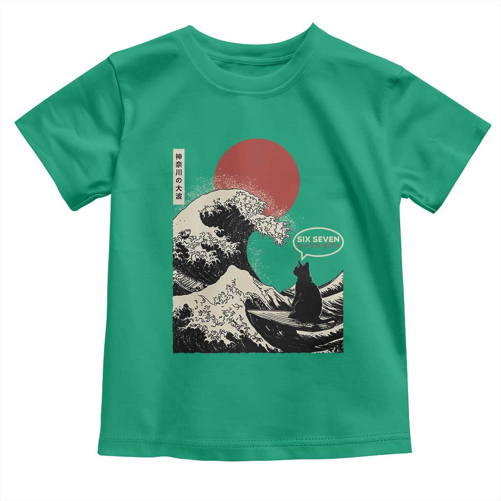 67 Six Seven Bruh Meme Toddler T Shirt Funny Japanese Black Cat Surfing The Great Wave Kanagawa TS14 Irish Green Print Your Wear