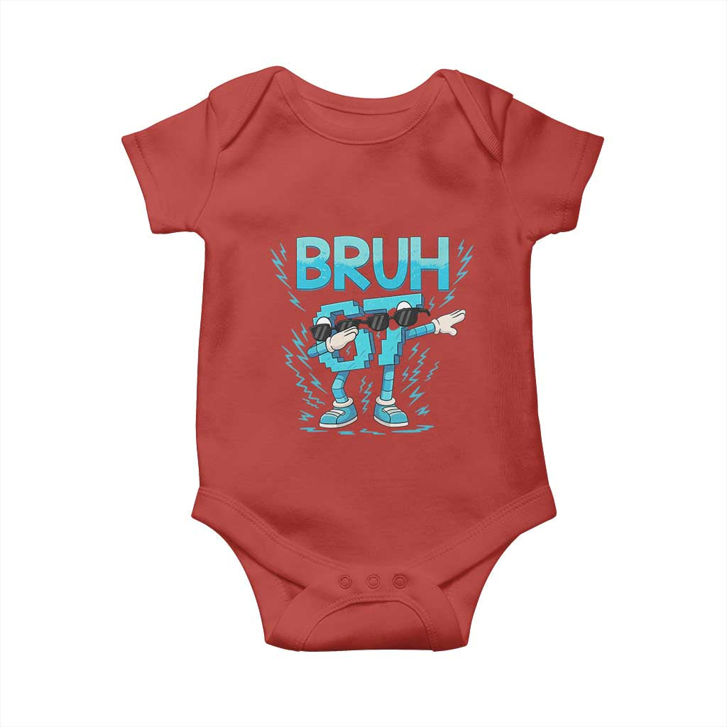 67 Bruh Meme Baby Onesie Funny Six Seven Italian Brainrot TS14 Red Print Your Wear