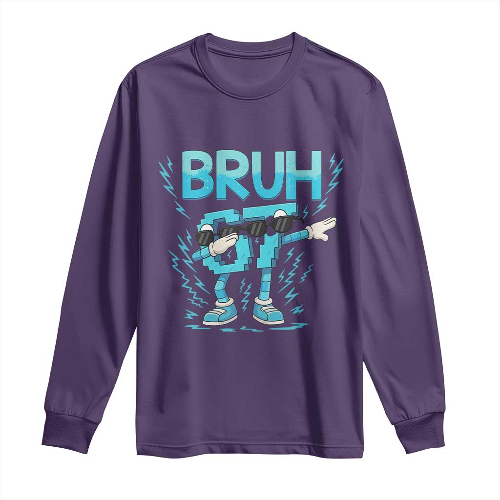 67 Bruh Meme Long Sleeve Shirt Funny Six Seven Italian Brainrot TS14 Purple Print Your Wear