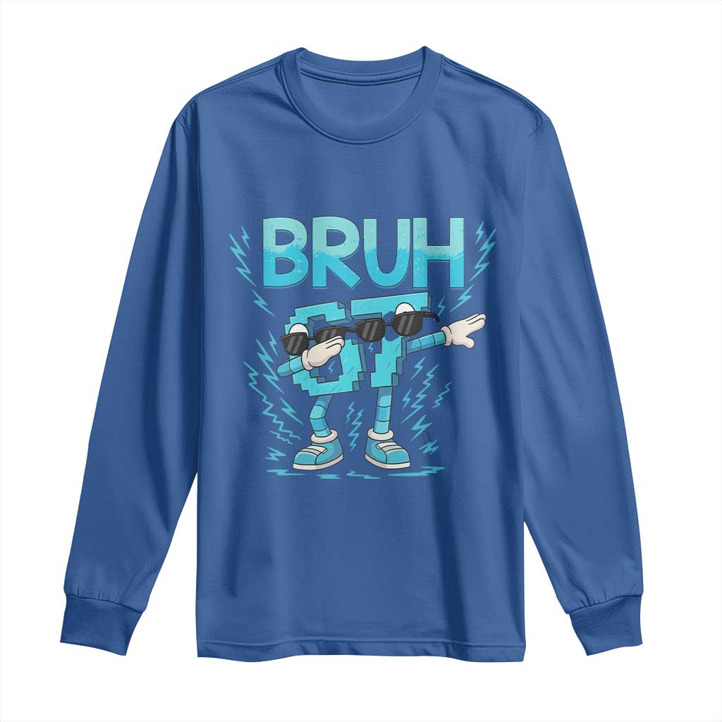 67 Bruh Meme Long Sleeve Shirt Funny Six Seven Italian Brainrot TS14 Royal Blue Print Your Wear