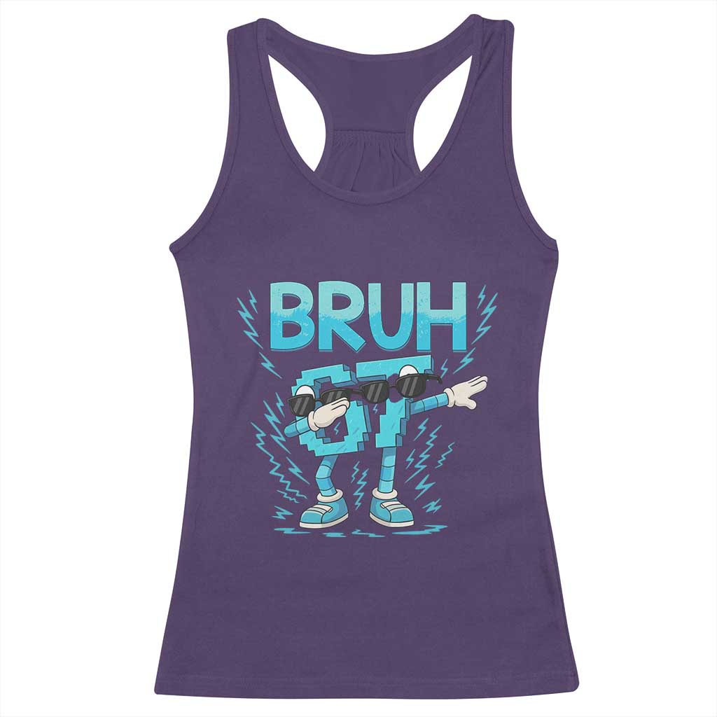 67 Bruh Meme Racerback Tank Top Funny Six Seven Italian Brainrot TS14 Purple Print Your Wear