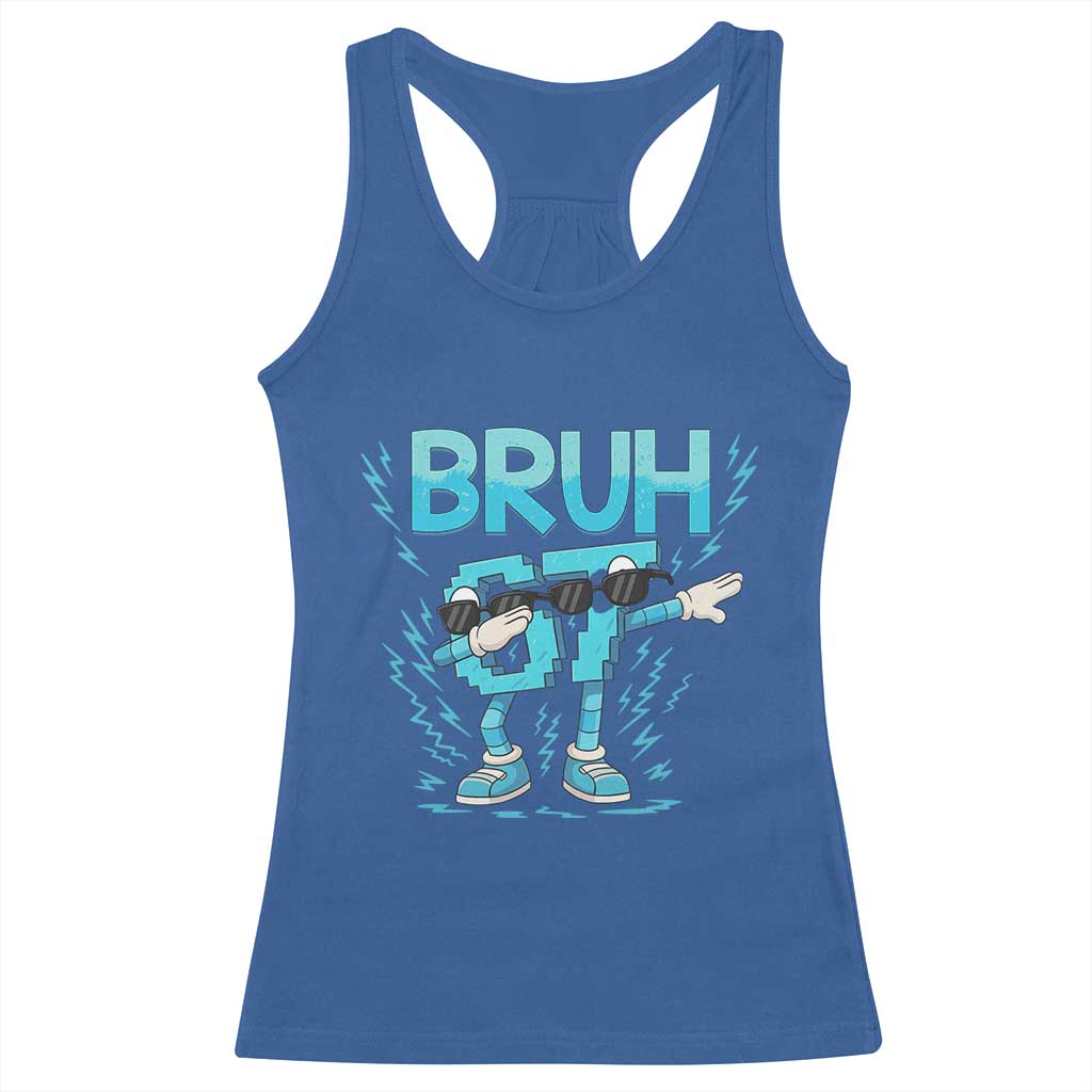 67 Bruh Meme Racerback Tank Top Funny Six Seven Italian Brainrot TS14 Royal Blue Print Your Wear