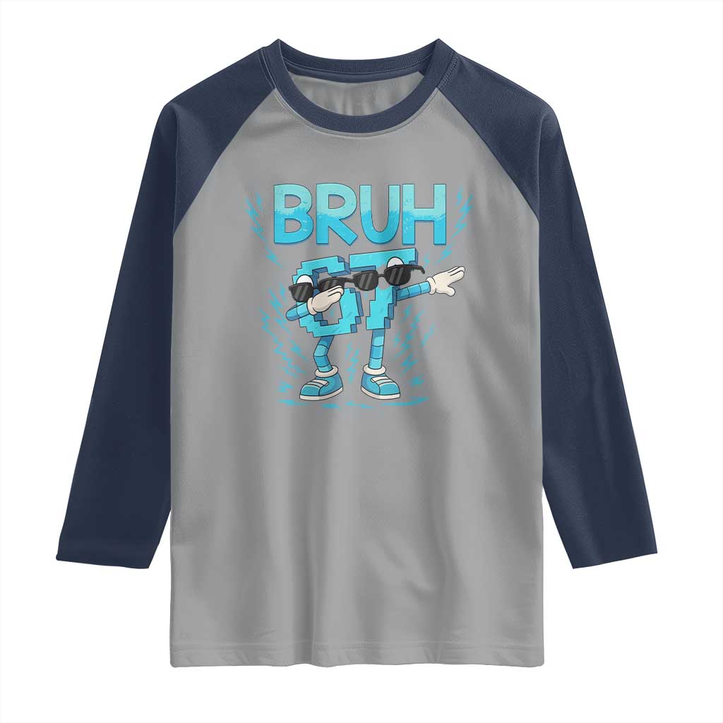 67 Bruh Meme Raglan Shirt Funny Six Seven Italian Brainrot TS14 Sport Gray Navy Print Your Wear