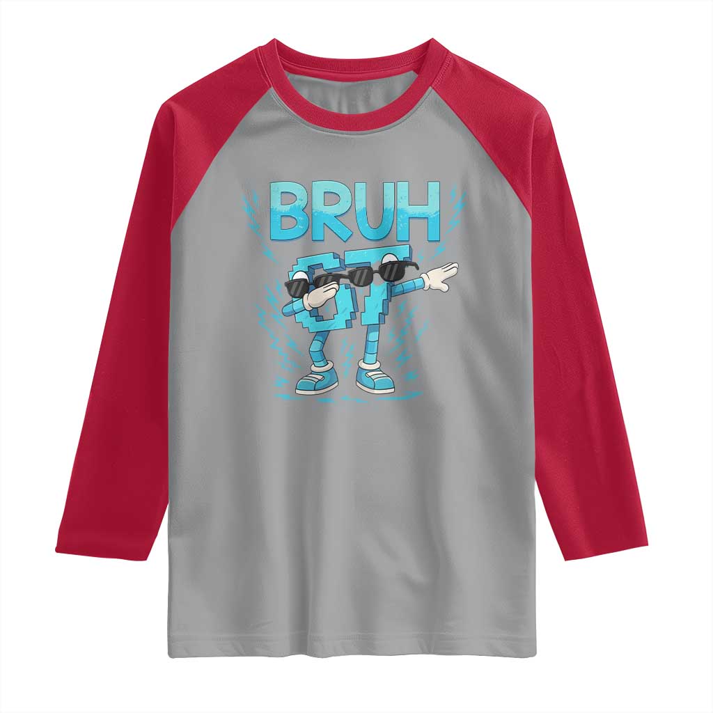 67 Bruh Meme Raglan Shirt Funny Six Seven Italian Brainrot TS14 Sport Gray Red Print Your Wear