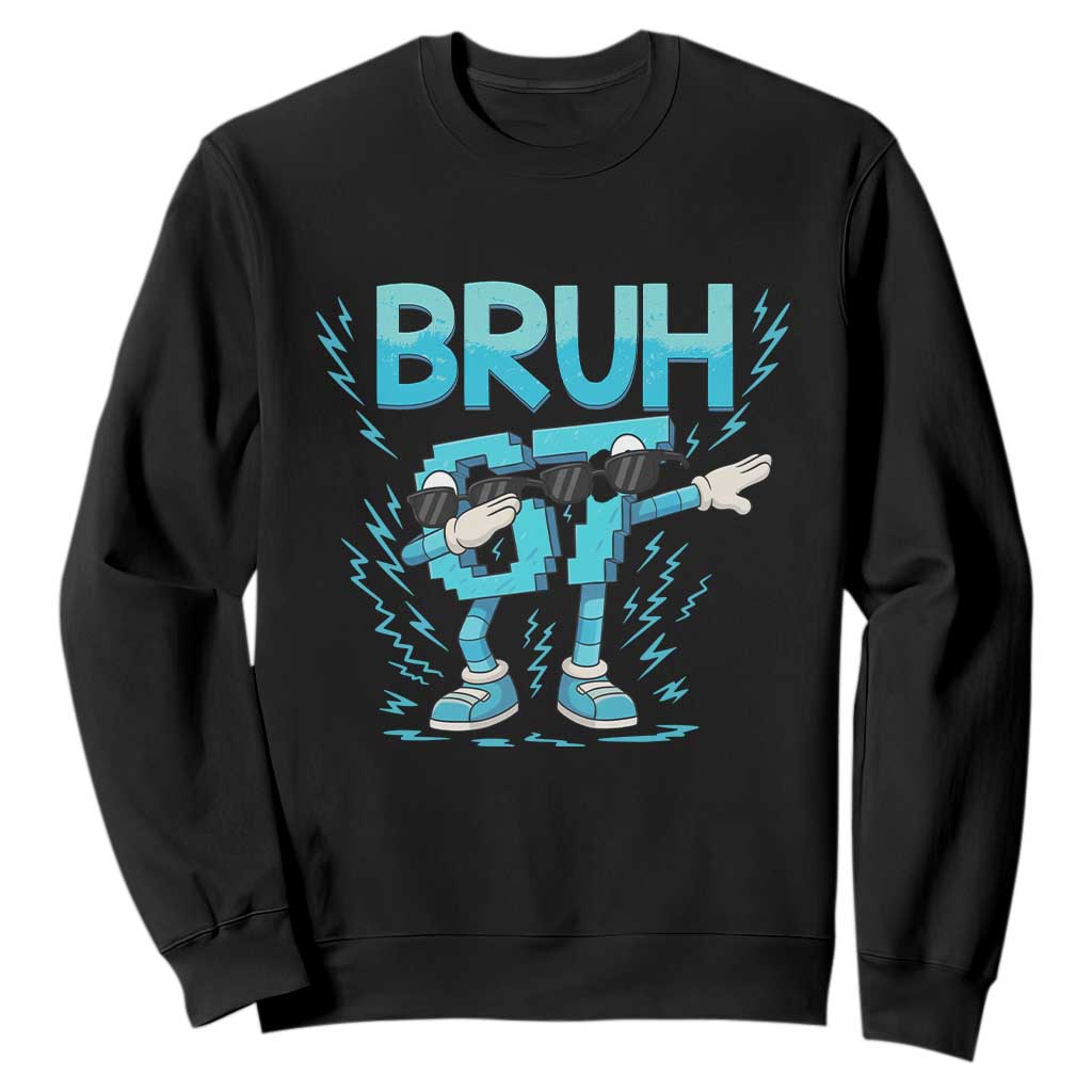 67 Bruh Meme Sweatshirt Funny Six Seven Italian Brainrot TS14 Black Print Your Wear