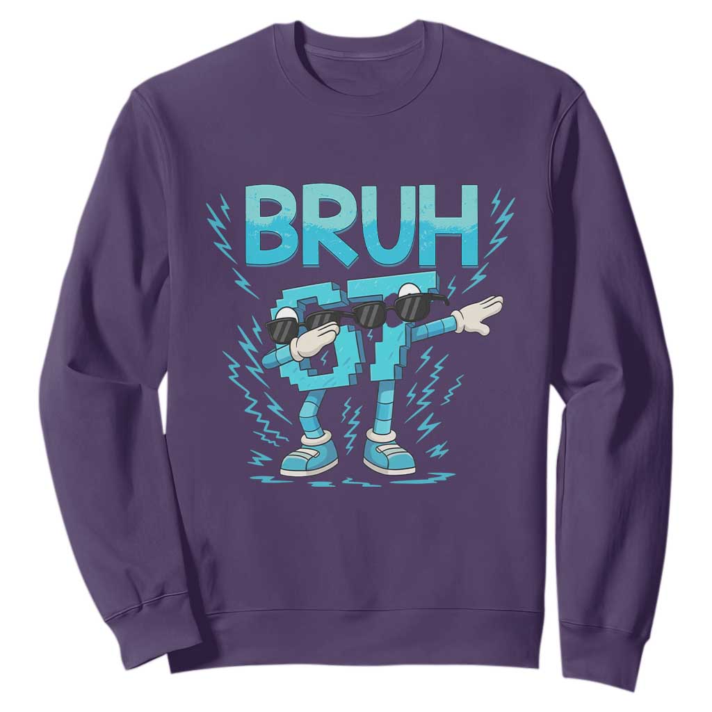 67 Bruh Meme Sweatshirt Funny Six Seven Italian Brainrot TS14 Purple Print Your Wear