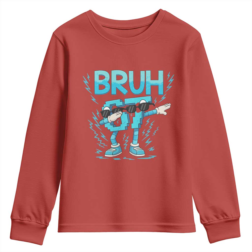 67 Bruh Meme Youth Sweatshirt Funny Six Seven Italian Brainrot TS14 Red Print Your Wear