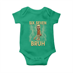 67 Bruh Meme Baby Onesie Funny Six Seven Tung Tung Sahur TS14 Irish Green Print Your Wear