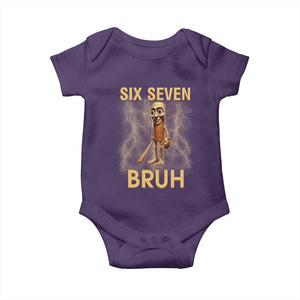 67 Bruh Meme Baby Onesie Funny Six Seven Tung Tung Sahur TS14 Purple Print Your Wear