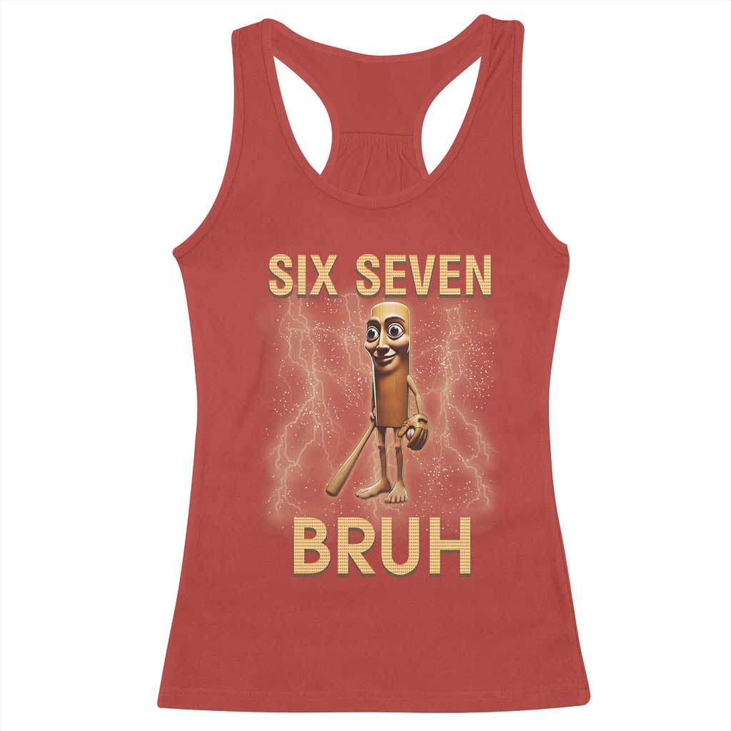 67 Bruh Meme Racerback Tank Top Funny Six Seven Tung Tung Sahur TS14 Red Print Your Wear