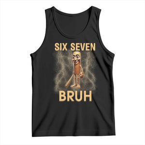 67 Bruh Meme Tank Top Funny Six Seven Tung Tung Sahur TS14 Black Print Your Wear