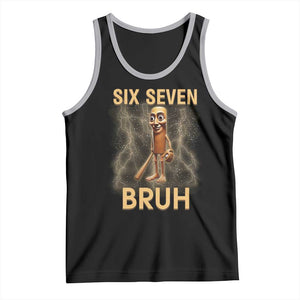 67 Bruh Meme Tank Top Funny Six Seven Tung Tung Sahur TS14 Black Athletic Heather Print Your Wear