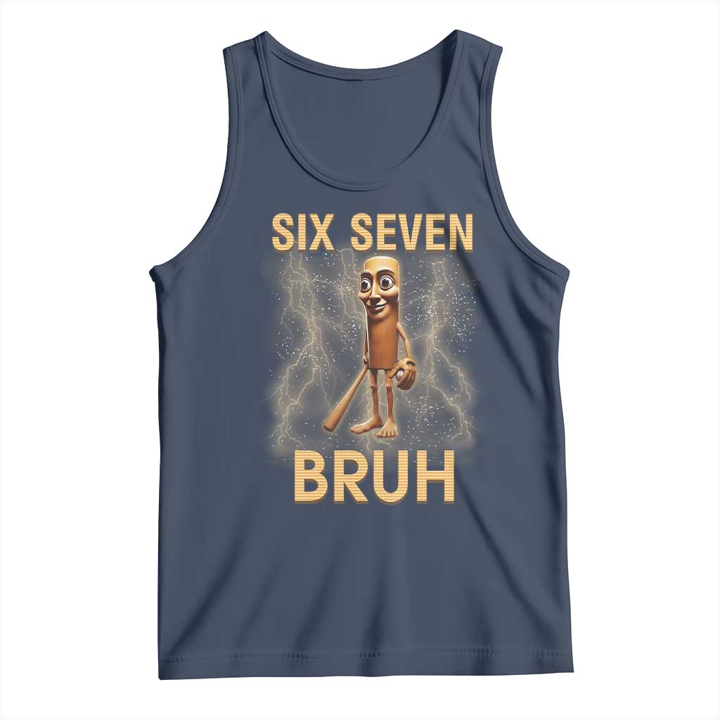 67 Bruh Meme Tank Top Funny Six Seven Tung Tung Sahur TS14 Navy Print Your Wear