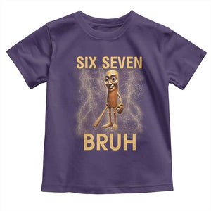 67 Bruh Meme Toddler T Shirt Funny Six Seven Tung Tung Sahur TS14 Purple Print Your Wear