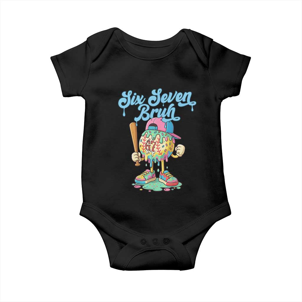 67 Bruh Meme Baby Onesie Ice Cream Drip Baseball Sport TS14 Black Print Your Wear
