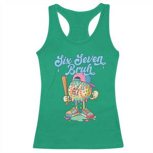 67 Bruh Meme Racerback Tank Top Ice Cream Drip Baseball Sport TS14 Irish Green Print Your Wear