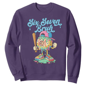 67 Bruh Meme Sweatshirt Ice Cream Drip Baseball Sport TS14 Purple Print Your Wear