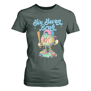 67 Bruh Meme T Shirt For Women Ice Cream Drip Baseball Sport TS14 Dark Forest Green Print Your Wear