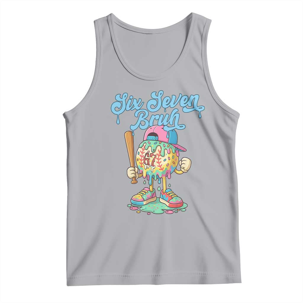 67 Bruh Meme Tank Top Ice Cream Drip Baseball Sport TS14 Athletic Heather Print Your Wear