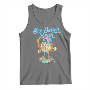 67 Bruh Meme Tank Top Ice Cream Drip Baseball Sport TS14 Black Heather Print Your Wear