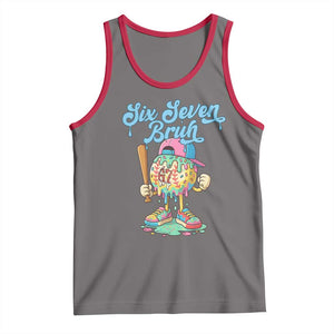 67 Bruh Meme Tank Top Ice Cream Drip Baseball Sport TS14 Deep Heather Red Print Your Wear