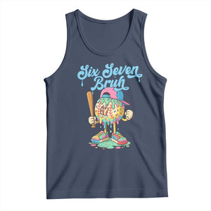 67 Bruh Meme Tank Top Ice Cream Drip Baseball Sport TS14 Navy Print Your Wear