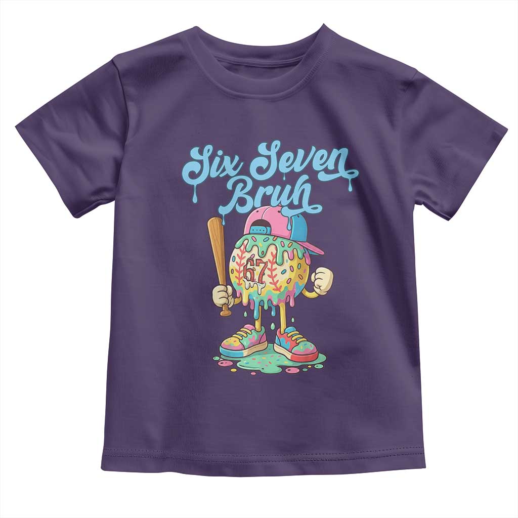 67 Bruh Meme Toddler T Shirt Ice Cream Drip Baseball Sport TS14 Purple Print Your Wear