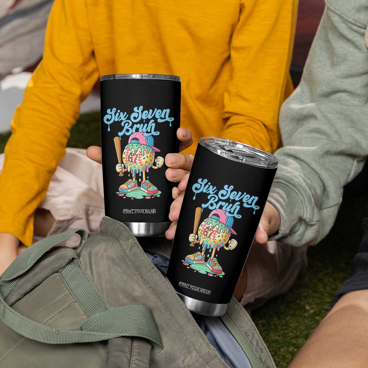 67 Bruh Meme Tumbler Cup Ice Cream Drip Baseball Sport TS14 Print Your Wear