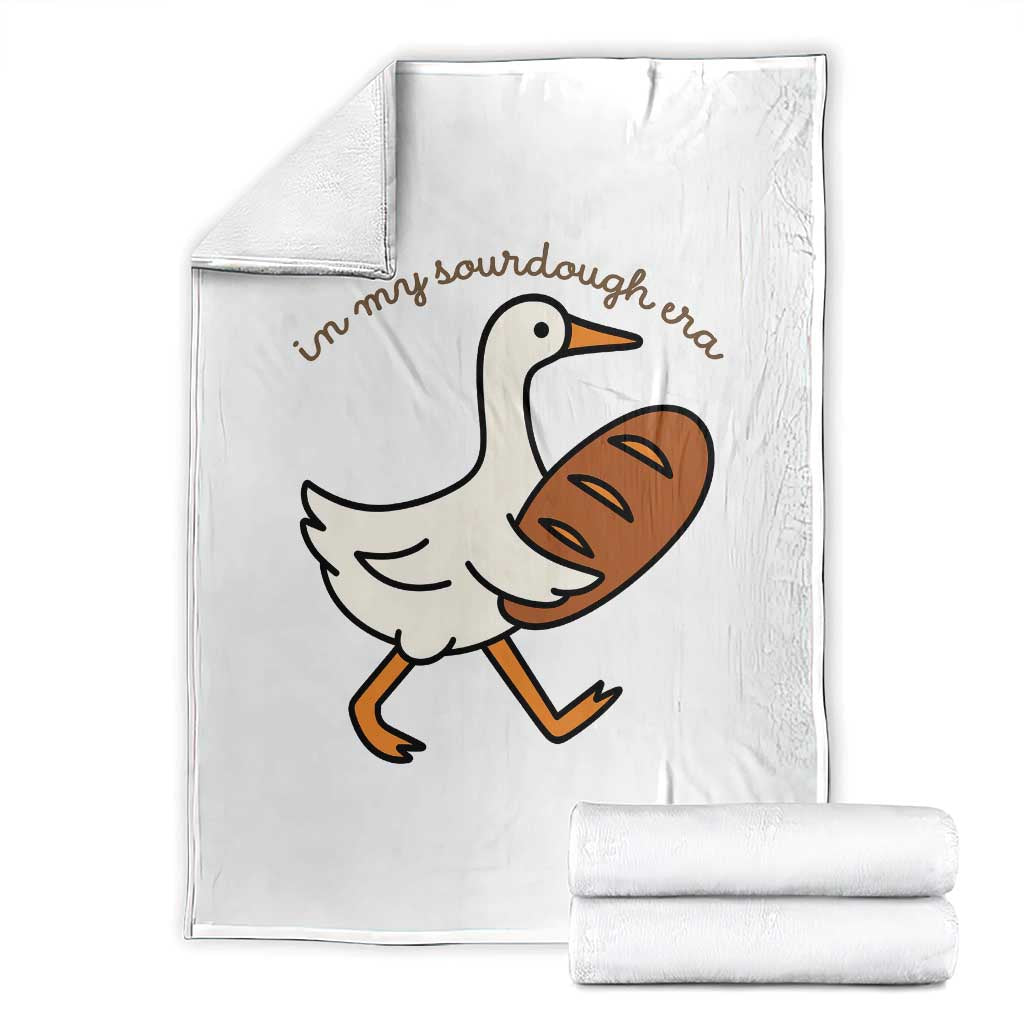 In My Sourdough Era Throw Blanket Funny Silly Goose Sourdough TS14 White Print Your Wear