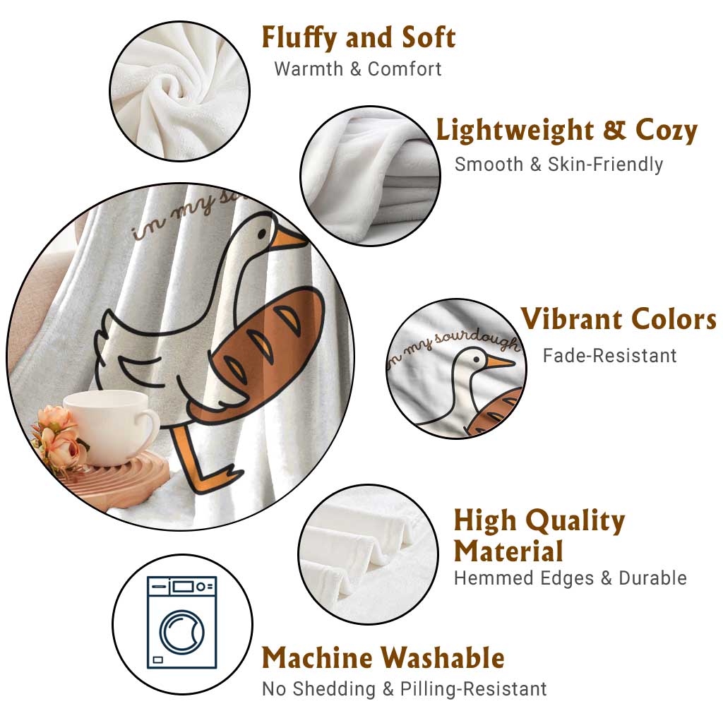 In My Sourdough Era Throw Blanket Funny Silly Goose Sourdough TS14 Print Your Wear