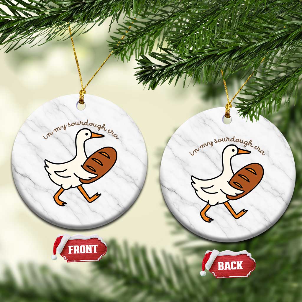 In My Sourdough Era Ceramic Ornament Funny Silly Goose Sourdough TS14 1pc White Marble Print Your Wear