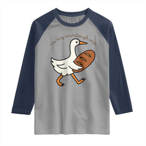 In My Sourdough Era Raglan Shirt Funny Silly Goose Sourdough TS14 Sport Gray Navy Print Your Wear