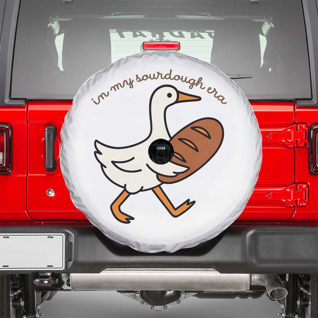 In My Sourdough Era Spare Tire Cover Funny Silly Goose Sourdough TS14 White Print Your Wear