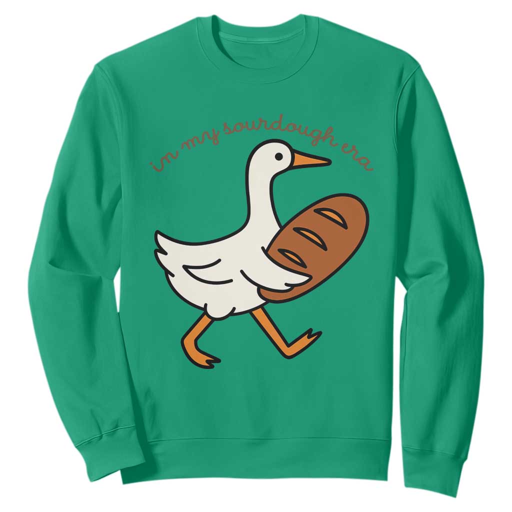 In My Sourdough Era Sweatshirt Funny Silly Goose Sourdough TS14 Irish Green Print Your Wear