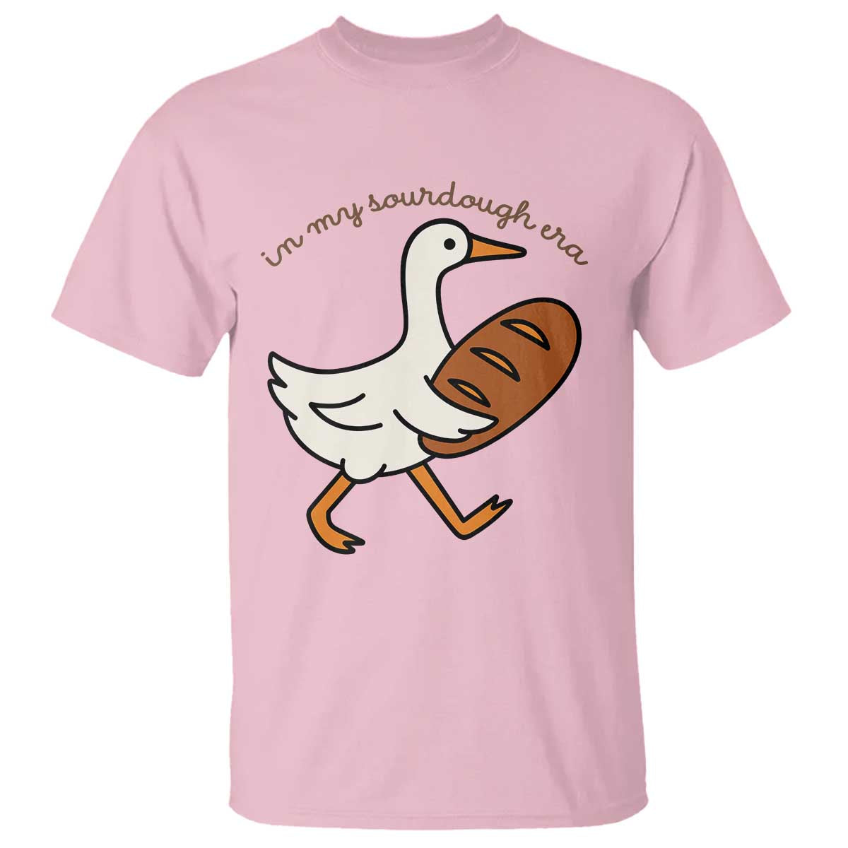 In My Sourdough Era T Shirt - Funny Silly Goose Sourdough Baker Humor Tee TS14 Light Pink Print Your Wear