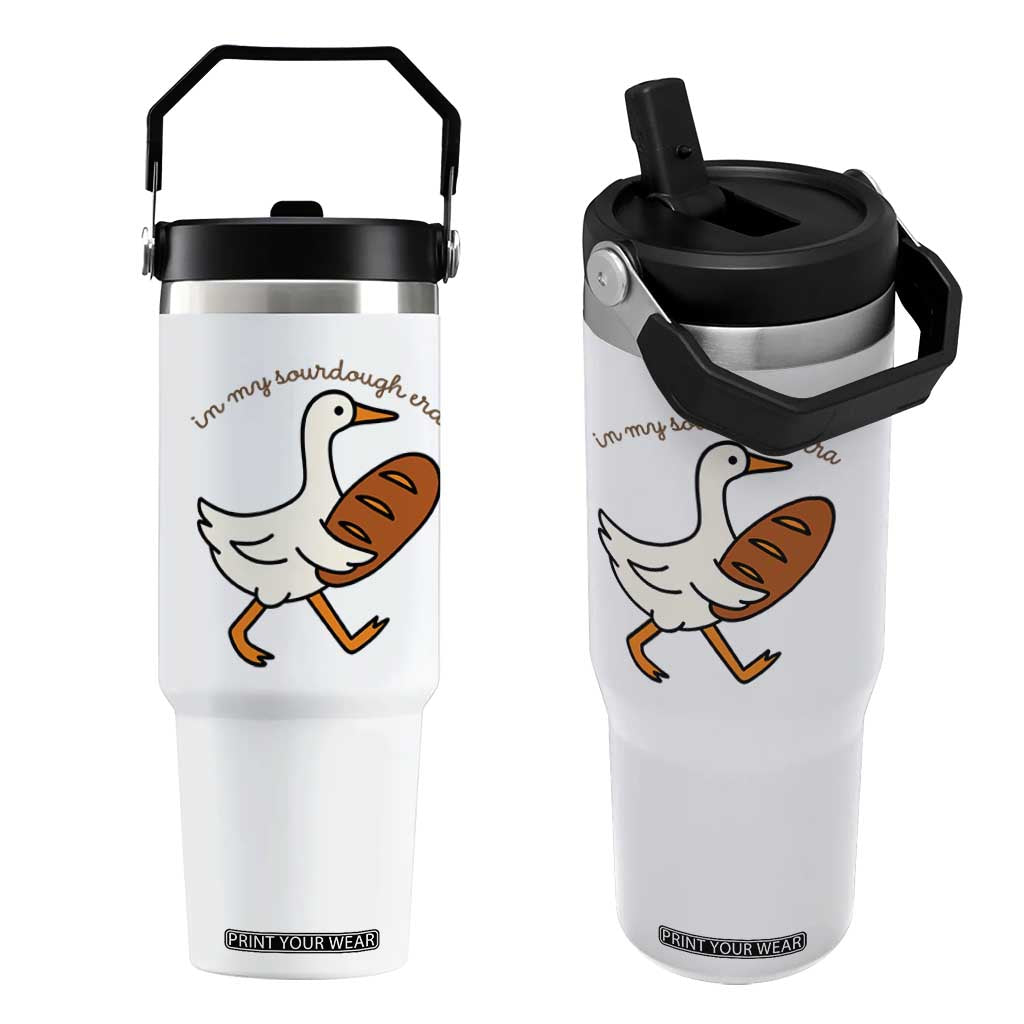In My Sourdough Era Flip Straw Tumbler Funny Silly Goose Sourdough TS14 One Size: 30 oz White Print Your Wear