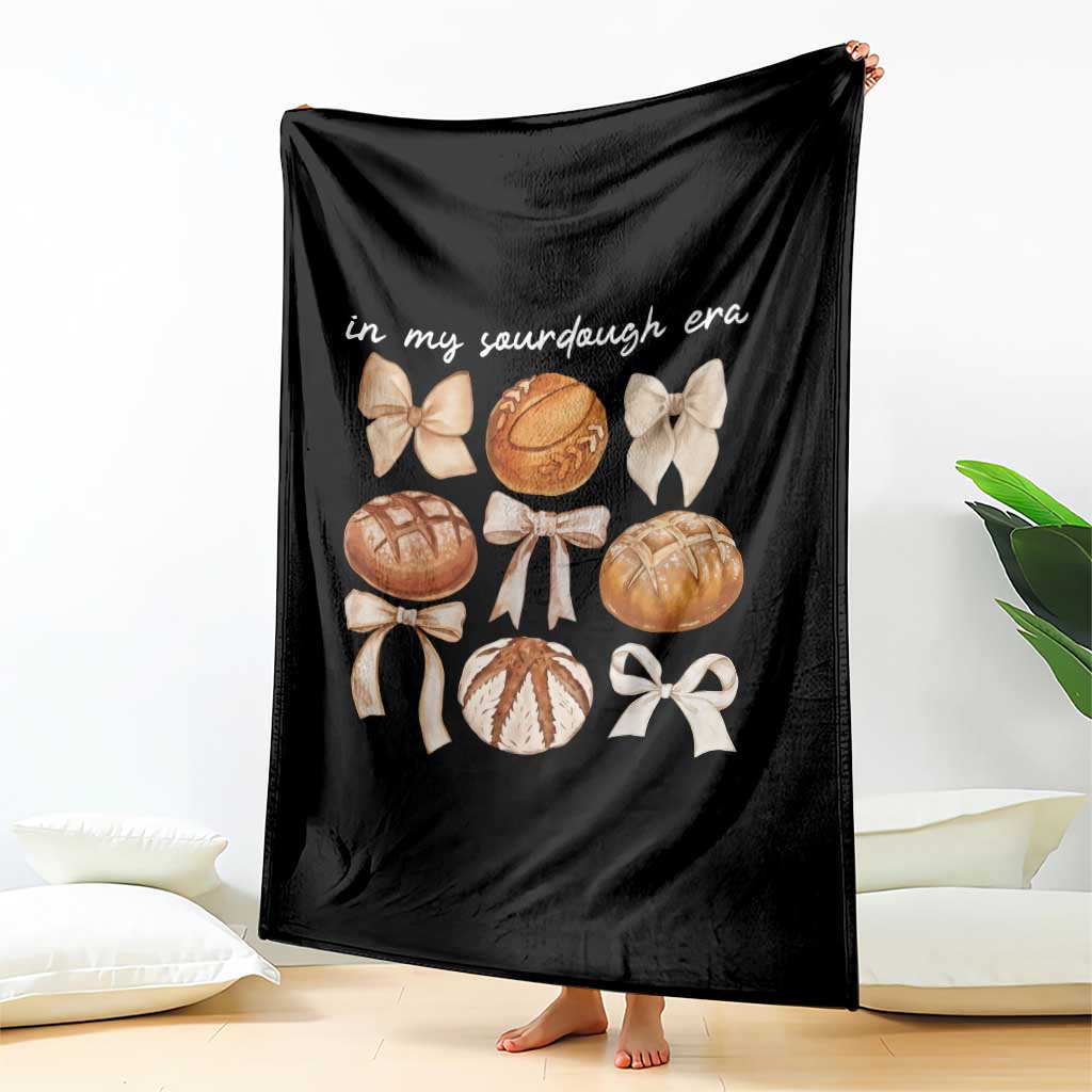 In My Sourdough Era Throw Blanket Coquette Bows Baking Bread Lover TS14 Print Your Wear