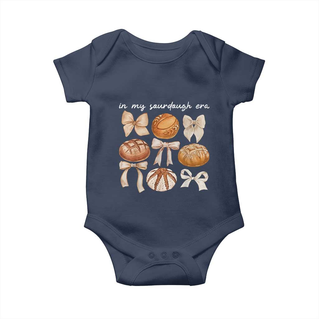 In My Sourdough Era Baby Onesie Coquette Bows Baking Bread Lover TS14 Navy Print Your Wear