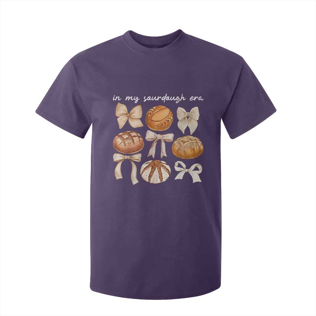 In My Sourdough Era T Shirt For Kid Coquette Bows Baking Bread Lover TS14 Purple Print Your Wear