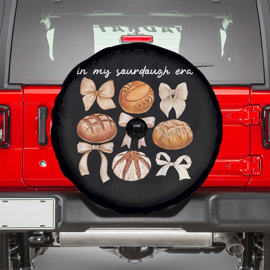 In My Sourdough Era Spare Tire Cover Coquette Bows Baking Bread Lover TS14 Black Print Your Wear