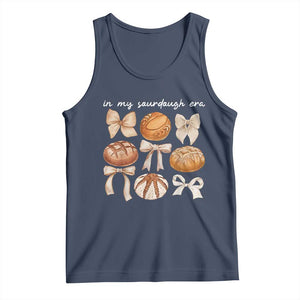 In My Sourdough Era Tank Top Coquette Bows Baking Bread Lover TS14 Navy Print Your Wear