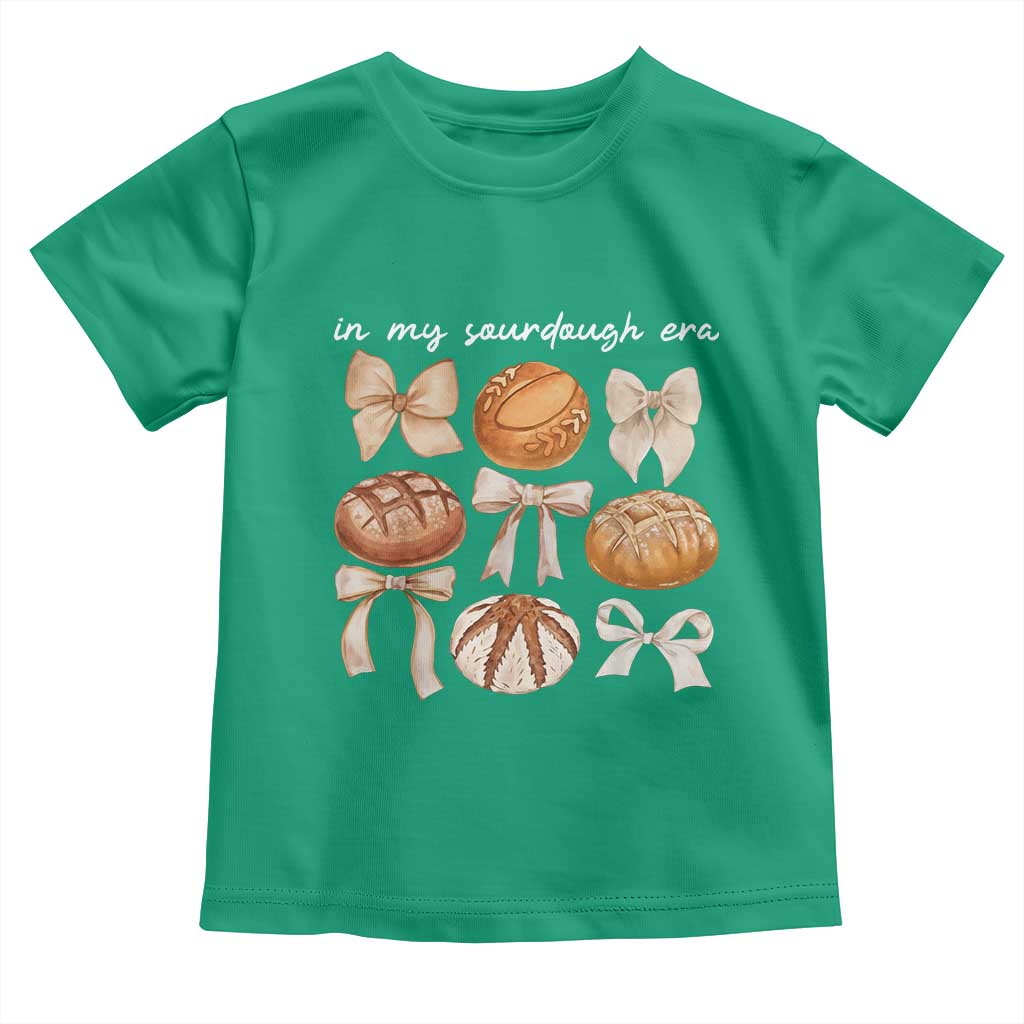 In My Sourdough Era Toddler T Shirt Coquette Bows Baking Bread Lover TS14 Irish Green Print Your Wear